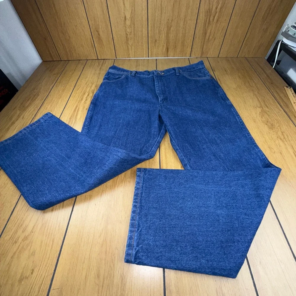 Wrangler 936PWD Cowboy Cut Slim Fit Jeans Mens 38x29 Blue Indigo Denim Straight